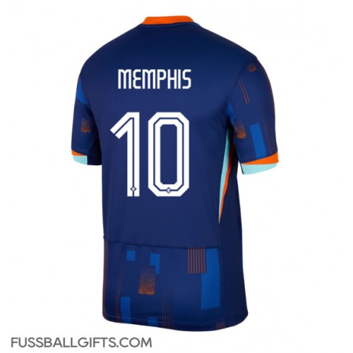 Niederlande Memphis Depay #10 Fußballbekleidung Auswärtstrikot EM 2024 Kurzarm